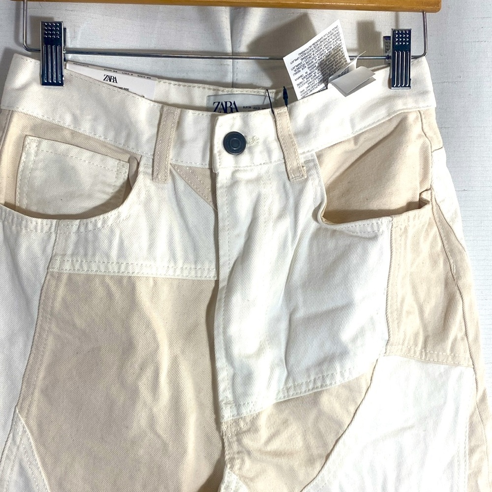 Zara Relaxed Fit Patchwork Jeans Size 2 - Picture 5 of 13